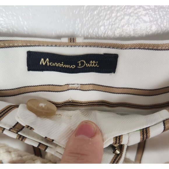 Massimo Dutti Women's Sz. 4 Stripe High Rise Trousers NWT - Picture 2 of 9